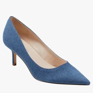 NEW! MARC FISHER Alola Blue Denim Women's Heeled Pumps 6.